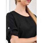 Vestido Flavia Linho Italiano Preto .