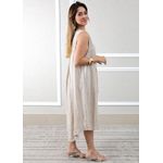 Vestido Polly Linho Italiano Bege .