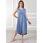 Vestido Polly Linho Italiano Azul jeans .