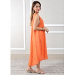 Vestido Polly Linho Italiano Laranja .