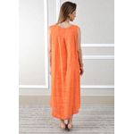Vestido Polly Linho Italiano Laranja .