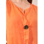 Vestido Polly Linho Italiano Laranja .