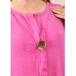 Vestido Polly Linho Italiano Pink .