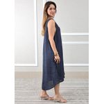 Vestido Polly Linho Italiano Azul Marinho .