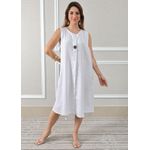 Vestido Polly Linho Italiano Branco .
