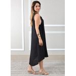 Vestido Polly Linho Italiano Preto .