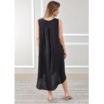 Vestido Polly Linho Italiano Preto .