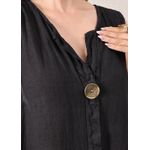 Vestido Polly Linho Italiano Preto .