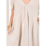 Vestido Aurora Linho Italiano Bege