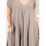 Vestido Maria Linho Italiano Gelo .