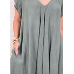 Vestido Maria Linho Italiano Preto .
