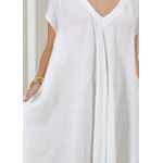 Vestido Aurora Linho Italiano Branco .