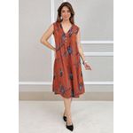 Vestido Manu Linho Italiano Terracota .