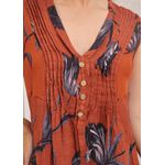 Vestido Manu Linho Italiano Terracota .
