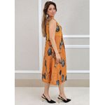 Vestido Manu Linho Italiano Açafrão .