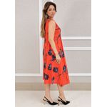 Vestido Manu Linho Italiano Laranja .