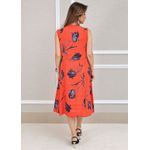Vestido Manu Linho Italiano Laranja .