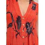 Vestido Manu Linho Italiano Laranja .