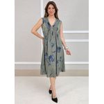 Vestido Manu Linho Italiano Verde Militar .