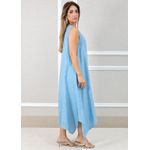 Vestido Luciana Linho Italiano Azul Hortência