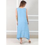 Vestido Luciana Linho Italiano Azul Hortência