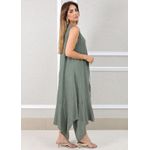 Vestido Luciana Linho Italiano Verde Militar