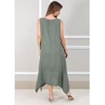 Vestido Luciana Linho Italiano Verde Militar