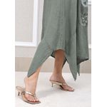 Vestido Luciana Linho Italiano Verde Militar