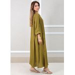 Vestido Regina Linho Italiano Verde Musgo
