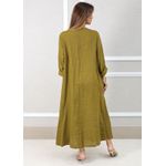 Vestido Regina Linho Italiano Verde Musgo