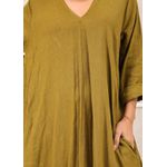 Vestido Regina Linho Italiano Verde Musgo