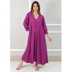 Vestido Regina Linho Italiano Uva
