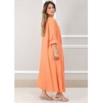 Vestido Regina Linho Italiano Pêssego
