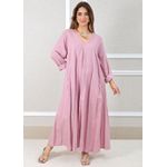 Vestido Regina Linho Italiano Rose