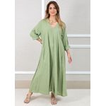 Vestido Regina Linho Italiano Verde Menta