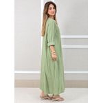 Vestido Regina Linho Italiano Verde Menta