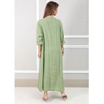 Vestido Regina Linho Italiano Verde Menta