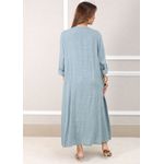 Vestido Regina Linho Italiano Azul Bebe