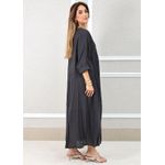 Vestido Regina Linho Italiano Chumbo