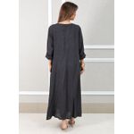 Vestido Regina Linho Italiano Chumbo
