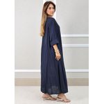 Vestido Regina Linho Italiano Azul Marinho