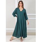 Vestido Regina Linho Italiano Petróleo