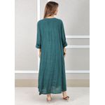 Vestido Regina Linho Italiano Petróleo