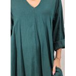 Vestido Regina Linho Italiano Petróleo