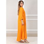 Vestido Regina Linho Italiano Laranja