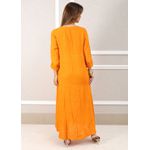 Vestido Regina Linho Italiano Laranja