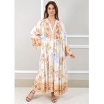 Vestido Fabiana Viscose Italiana Bege