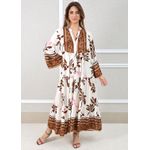 Vestido Fabiana Viscose Italiana Marrom
