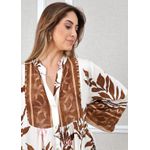 Vestido Fabiana Viscose Italiana Marrom