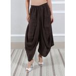 Calça Saruel Linho Italiano Marrom
